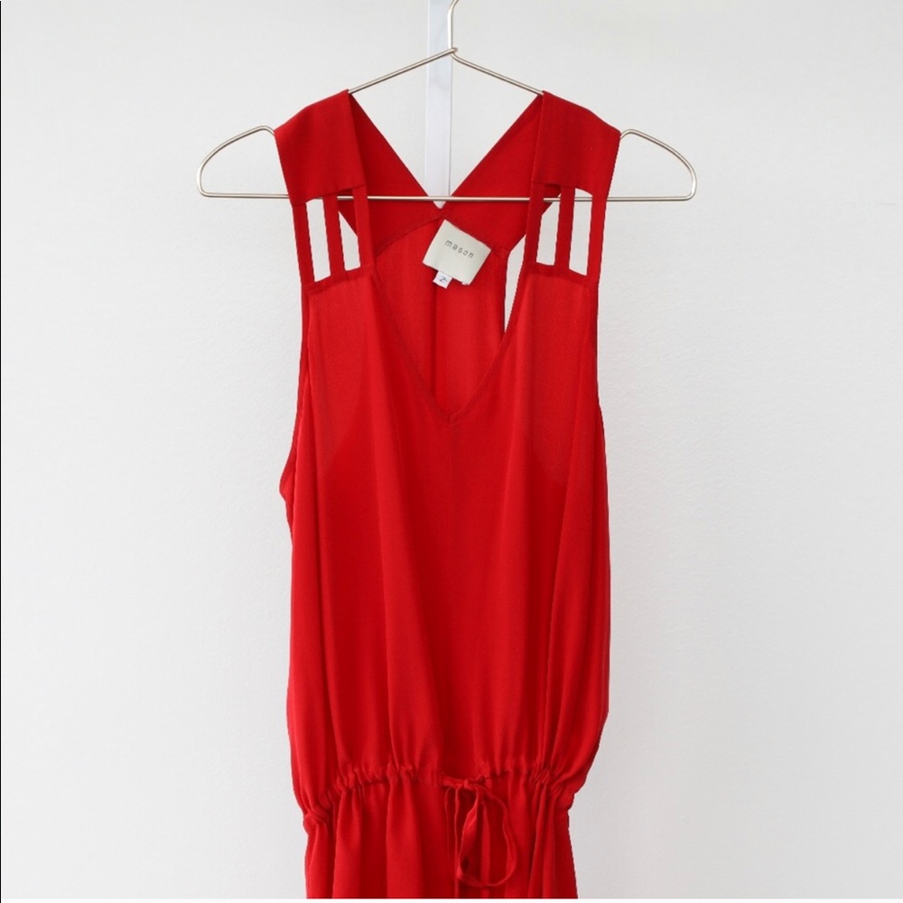 MASON by Michelle Mason red silk dress - Picture 4 of 5